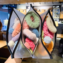 ins Net red Korea cute color head rope hair hair Hairband girl tie hair small leather band female hair rope small headdress