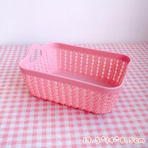 Girl hollow storage basket snack storage box portable plastic basket desktop rectangular storage basket Pen Holder