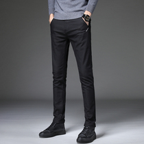 Rich bird mens high-grade casual pants black Korean trend slim foot pants business Youth trousers spring and summer