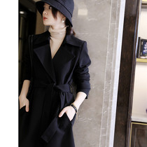 Japanese high freeze cool Sa upgrade Japanese triacetic acid minimalist wind long suit collar belt trench coat autumn