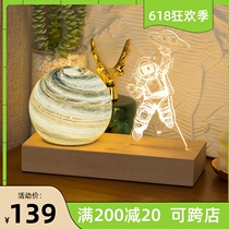 Astronaut Planet Small Desk Lamp Bedroom Bedside Small Night Light Gift lunar light Desktop Decorative Pendulum can be charged