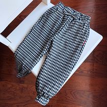 S3228 super soft trousers double-layer girl lattice pants-12 16