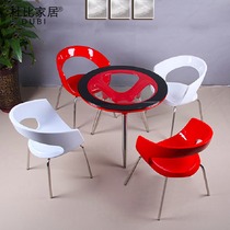 GRP Dining Table And Chairs Designer Creative Armchair Hotel Engineering 4S Shop Exhibition Hall Round Table Four Chairs Business