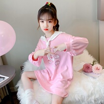 Girls sweatshirt with a long section 2020 new ocean gas autumn childrens tennis red fashion trends girls autumn clothes blouses childrens clothing