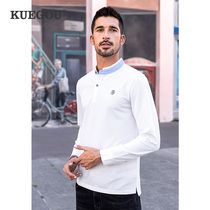 Special price] Mens long sleeve Polo shirt male business casual spring dress blouses fashion Coloured collar t-shirt 88030