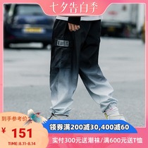 Trend viewing CONKLAB spring and summer gradient color long pants loose hip-hop mens and womens sports and leisure drawstring pants