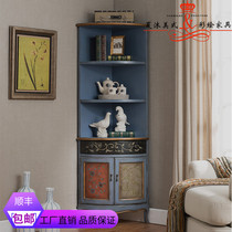 American painted retro to make old minimalist wall corner cabinet triangular cabinet bookcase Wine Cabinet Decoration Cabinet Whole Dress