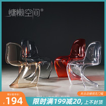 Nordic designer Pandong chair creative acrylic plastic dining chair Ghost crystal makeup stool Net red transparent chair