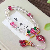 Yanxi strategy Fucha Empress Qin Lan with natural white crystal Qing Palace eighteen-eight hand string bracelet hand-held beads