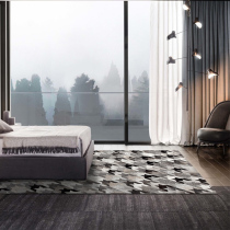 71 retro light and luxurious living room Carpet European-style minimalist grey cow leather tea table cushion minimalist fashion Geometric Kilobirge