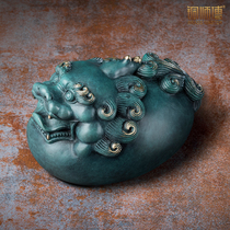  Master copper all-copper ornaments Pixiu Ju Cai Rui beast Home accessories Copper crafts Town house Wang Cai