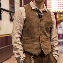 SOARIN retro Ingloment checkered in casual suit waistcoat for mens business gwy suit waistcoat waistcoat