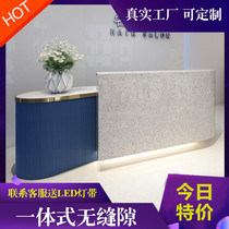 Paint paint front desk reception desk simple modern welcome desk creative arc beauty salon bar checkout counter imitation quartz stone