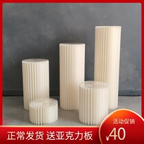 Wedding props folding dessert tables fittings Roman pillar-led cylindrical deformation column wedding window folding decoration