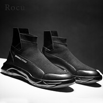 Rocumen High Help Shoes Men Shoes Light Extravagant Couple Shoes Socks Shoes Individuality Retro Trendy Men Shoes Casual Shoes New
