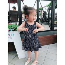 Baby girl cotton silk cake skirt 1 summer new childrens cotton suspender skirt girl rayon princess dress 2 years old