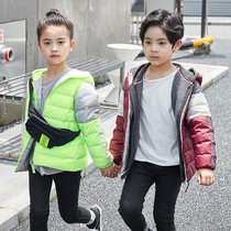 Children light and thin down clothes boys girls casual parquet of large small and medium children Anti-season pro-child clothes autumn down