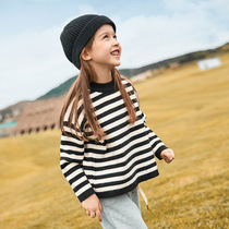 Girls Stripe Sweater 2020 New Autumn and Winter Childrens Knitted Sweater Fashion Korean Edition