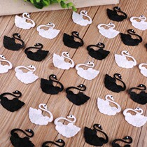 According to embroidery embroidery cloth stickers computer embroidery chapter tide brand DIY black and white models left and right swan clothes decorative patch stickers