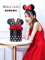 Hug bucket balloon flower hug bucket bow Mickey flower gift box bouquet packaging material Rose gift box