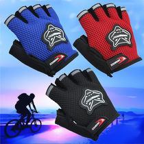 Bicycle gloves short finger spring and summer fox mountain bike men and women breathable shock absorption equipment riding half finger gloves