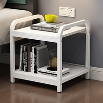 Fine iron bedside table simple modern double storage cabinet