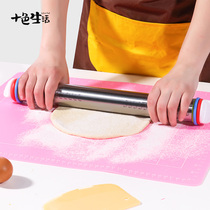  Stainless steel adjustable thickness scale Rolling pin with scale Baking noodle stick Pizza dumpling skin stick Noodle stick