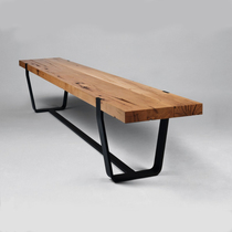 Nordic loft log fashion bench iron solid wood stool for shoes stool personality designer creative furniture