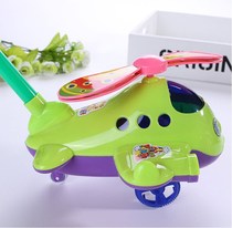 Childrens large plane baby single pole toddler push music plastic trolley educational early childhood toys