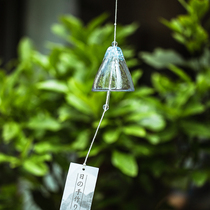 Japanese girl Cherry blossom handmade wind chimes Glass transparent bells hanging outdoor courtyard small fresh creative gift