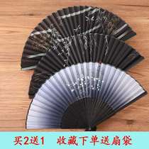 Small fan folding fan Ancient style summer Chinese style dancing fan Japanese mens and womens Hanfu womens tassel dance retro