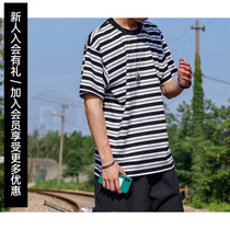 (NextVogue) Carhartt Wip Huron Ozark Striped Embroidery Short Sleeve Four Color Spot