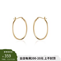 HeyJewel 925 silver gilded simple twist oval earrings female ins air quality joker commuter earrings