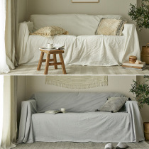 Washed cotton sofa cover Bins wind sand release pad Nordic minimalist pure color pure cotton sofa cover cover towels