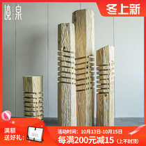Large wooden pile sculpture art hotel lobby clubhouse Hall outdoor courtyard landscape crafts floor ornaments
