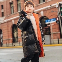 Childrens clothing boys winter clothing down cotton jacket 2022 new middle and big children Foreign style long disposable cotton coat coat tide