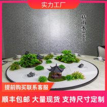Hotel table big round table ornaments creative dry landscape flower box dining table flower micro landscape turntable middle decoration
