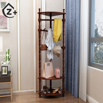 Coat rack Floor-to-ceiling simple modern solid wood hanger European triangle corner rack Corner shelf