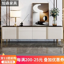 Light luxury Rock board TV cabinet coffee table combination simple modern small apartment living room paint home high Villa floor cabinet