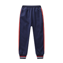  Pure cotton school uniform pants male and female primary school students two bars hidden blue spring and autumn sports parallel bars white edge primary school pants