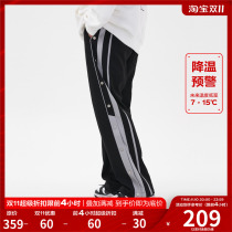 FPA(VENGETICE) Contrast color stitching breasted trousers Guochao brand loose sports high street button mens trousers