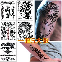 Big picture tattoo stickers waterproof men and women long-lasting dragon and tiger scorpion simulation domineering totem hands feet ankles flower arms tattoo stickers tide
