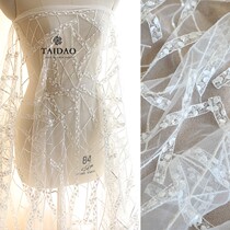 Nordic wind export flash fish scales sequin embroidery nail beads lace m58 fabric dress clothing wedding materials