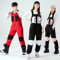 20 sXnXoXw ski pants mens and womens foot snow pants toe Waterproof warm plus velvet single board pants slim Korea