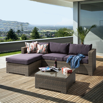 Outdoor Courtyard Rattan sofa Living room Balcony Rattan sofa Club Hotel Cafe Chaise Lounge Creative corner