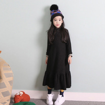 Girls  dresses foreign style in the big childrens net red autumn 2021 new princess pleated skirt childrens port wind long skirt