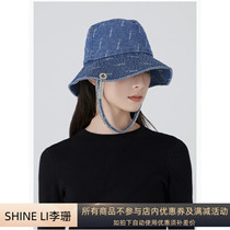 Moss new products SHINE LI Li Shan 20 autumn winter LOGO printed hanging neck chain denim fishing cap pelvic hat