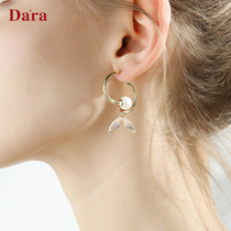 Della 925 silver needle fashion high sense fish tail earrings female 2020 New Tide earrings Net red temperament goddess Fan