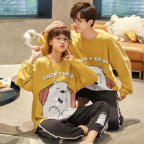 Couple Sleepwear Women Spring Autumn Season New Extractable Pure Cotton Long Sleeve Suit Winter Full Cotton Men Casual Home Clothing