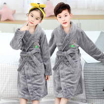 Childrens Winter Childrens flannel robes plus velvet boys and girls bathing clothes